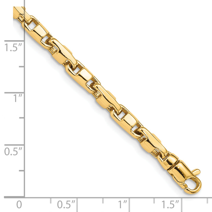 14K 4mm Hand-polished Fancy Link Bracelet