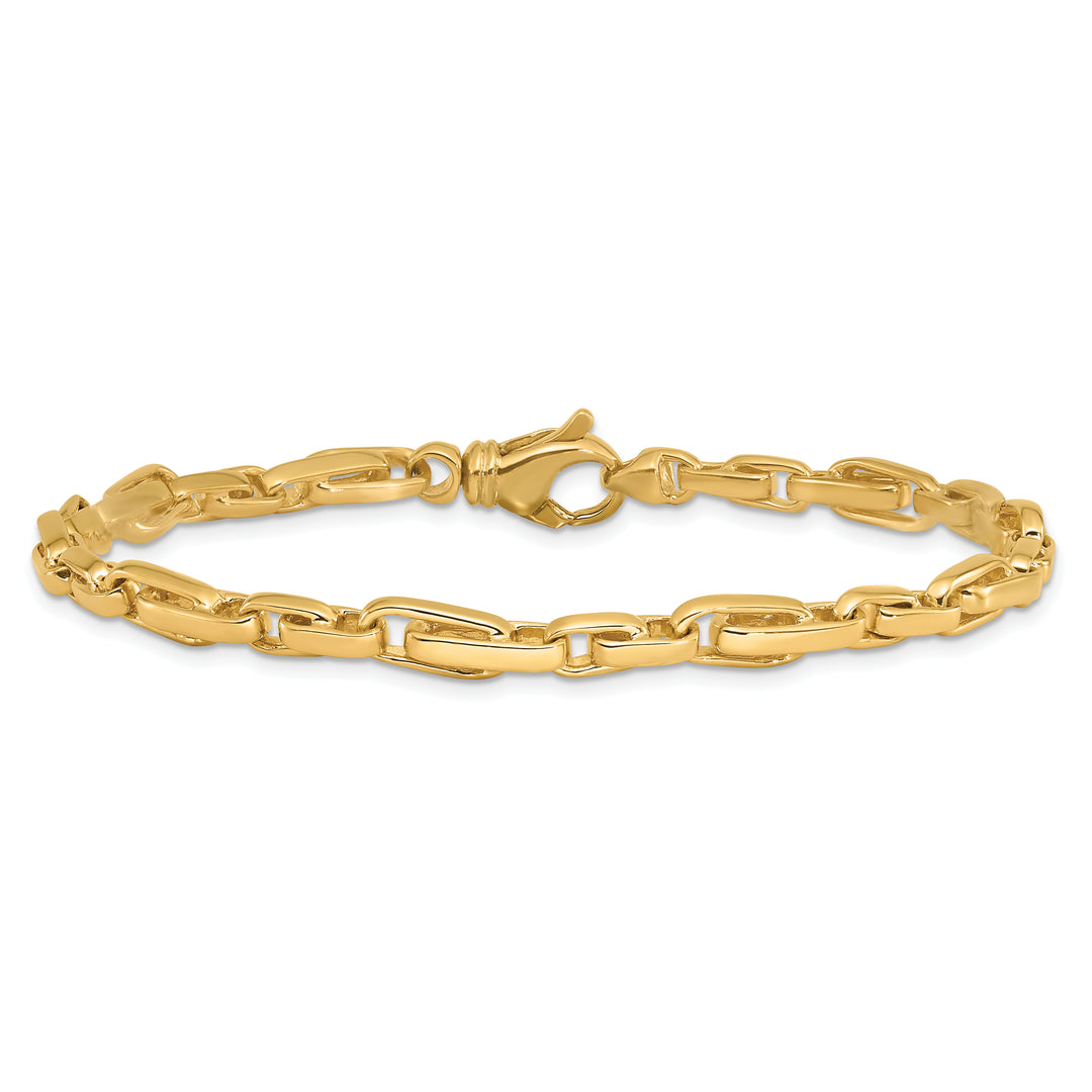 14k 5mm Hand-polished Fancy Link Chain