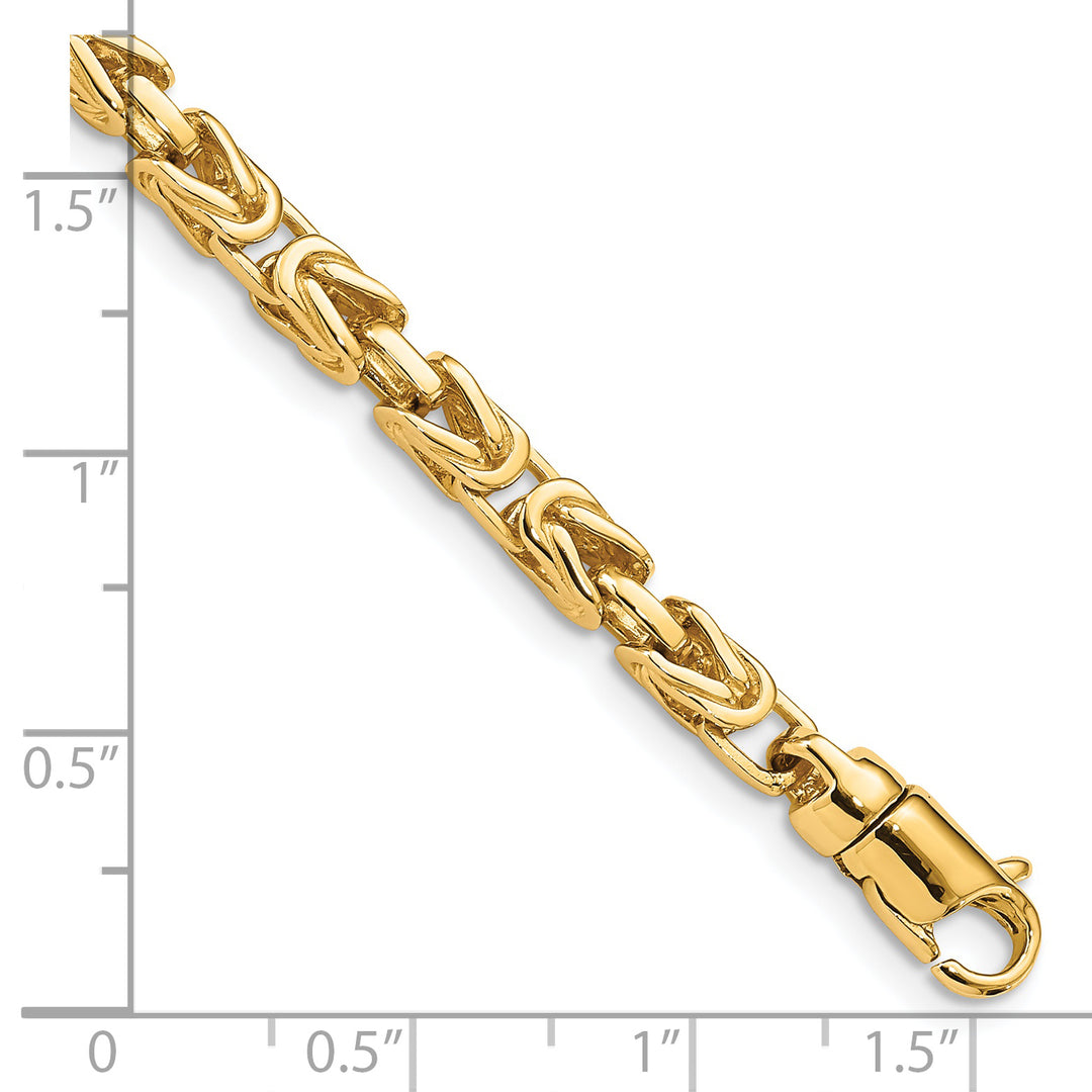 14k 4.1mm Hand-polished Byzantine Link Bracelet