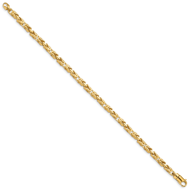14k 4.1mm Hand-polished Byzantine Link Bracelet