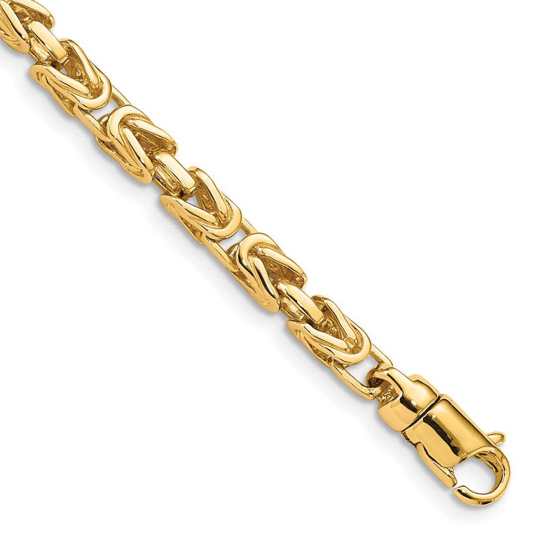 14k 4.1mm Hand-polished Byzantine Link Chain
