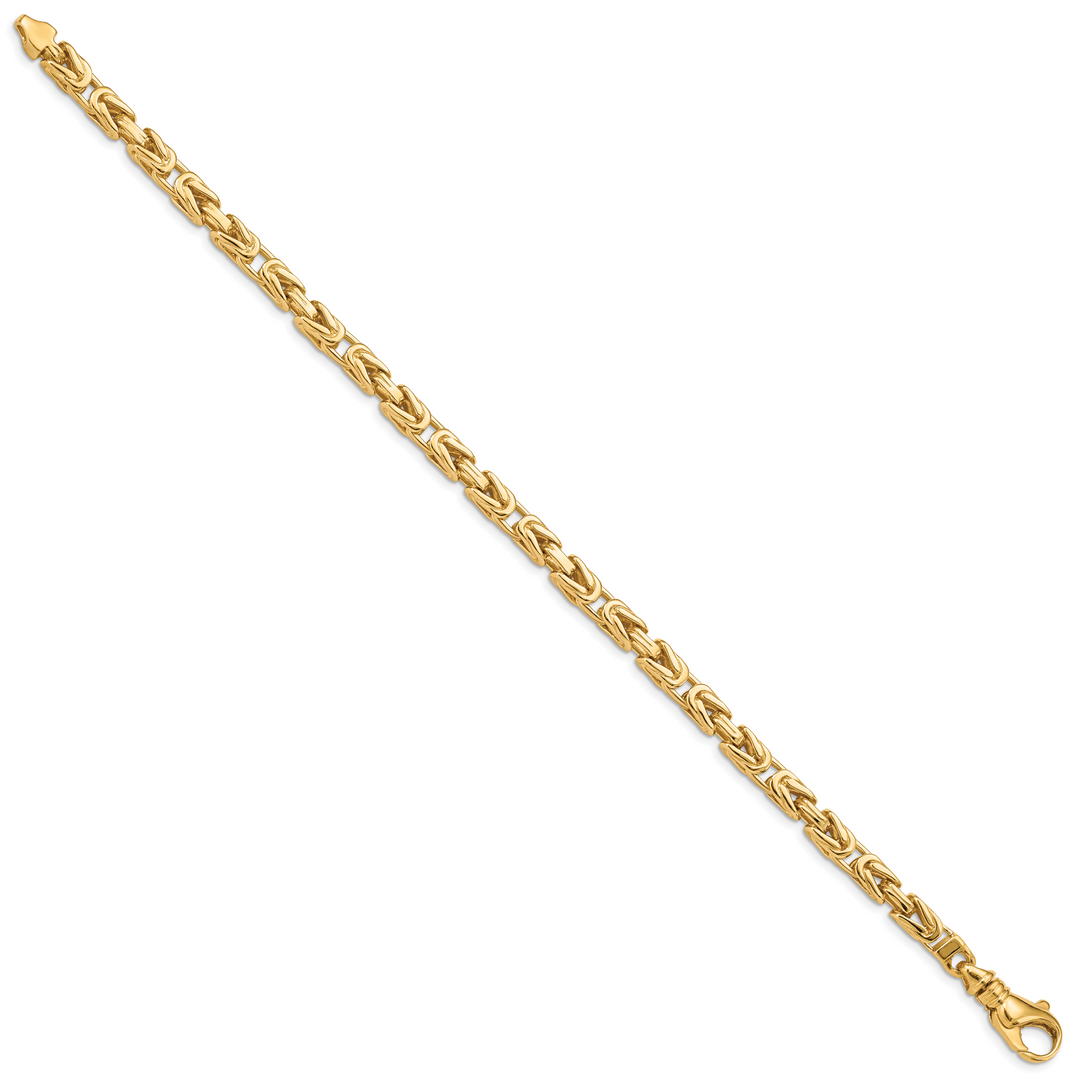 14k 4.9mm Hand-polished Byzantine Link Bracelet