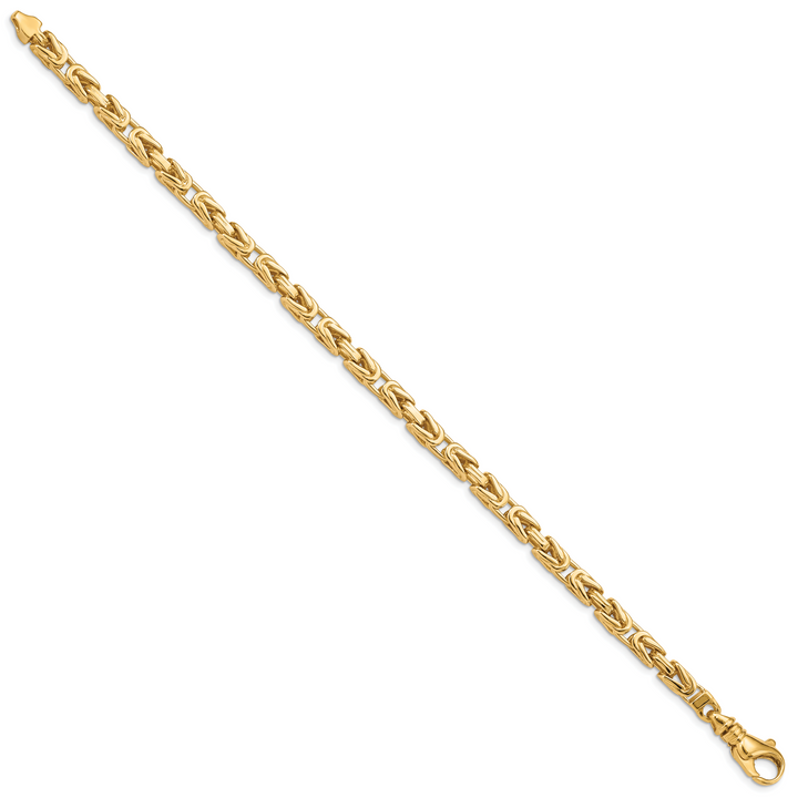 14k 4.9mm Hand-polished Byzantine Link Bracelet