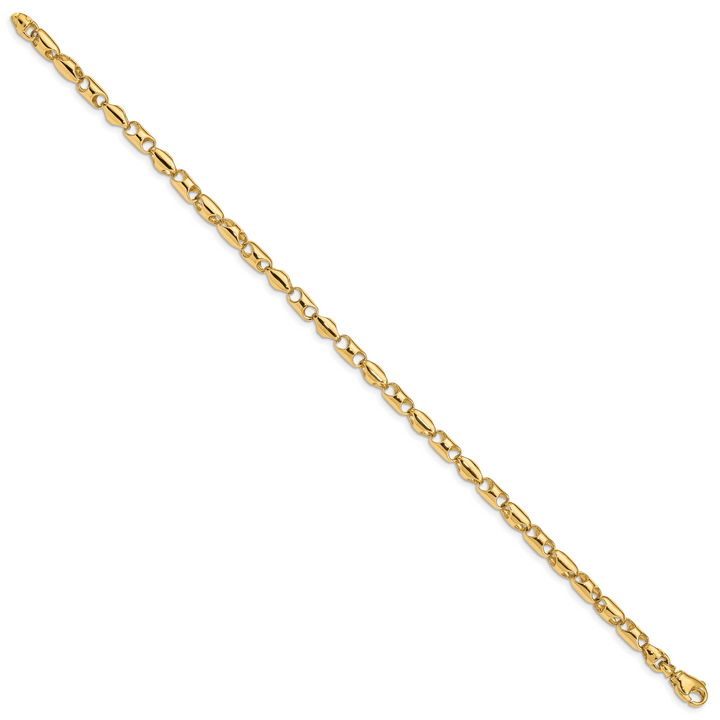 14k 4.1mm Fancy Barrel Link Bracelet