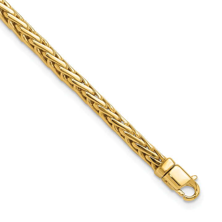 14K 4.4mm Hand-polished Flat-Edged Woven Link Bracelet
