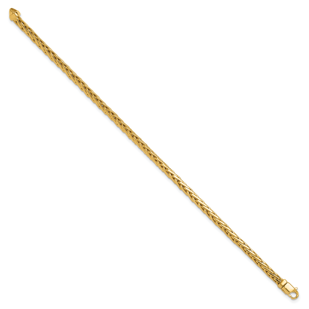 14K 4.4mm Hand-polished Flat-Edged Woven Link Bracelet