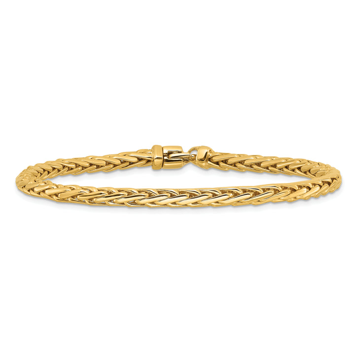 14K 4.4mm Hand-polished Flat-Edged Woven Link Bracelet