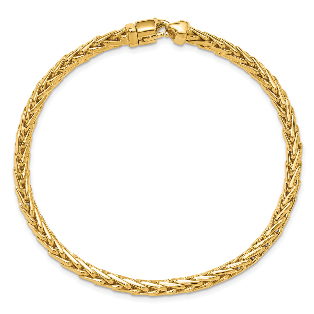 14K 4.4mm Hand-polished Flat-Edged Woven Link Bracelet