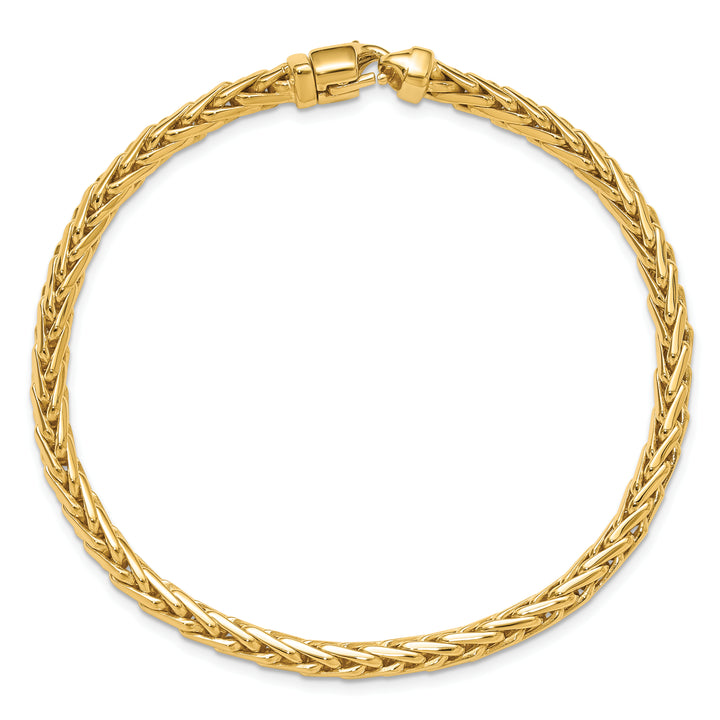 14K 4.4mm Hand-polished Flat-Edged Woven Link Bracelet