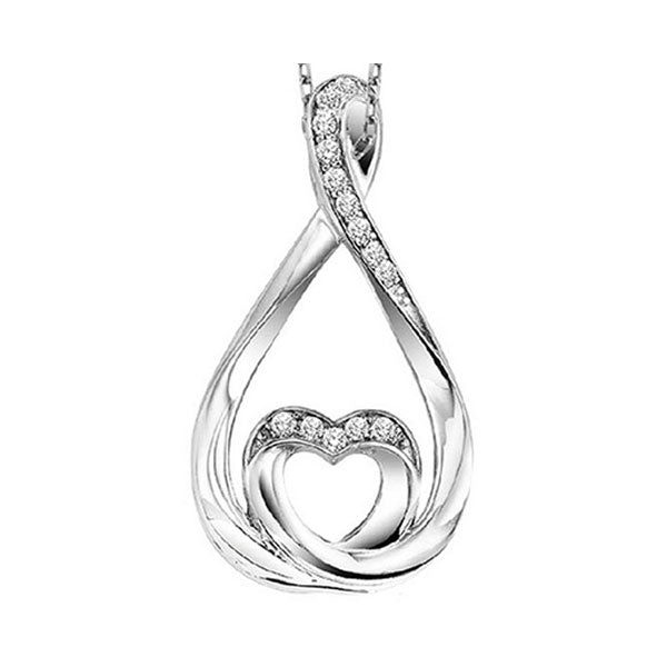 Silver White Diamond 1/20Ctw Pendant