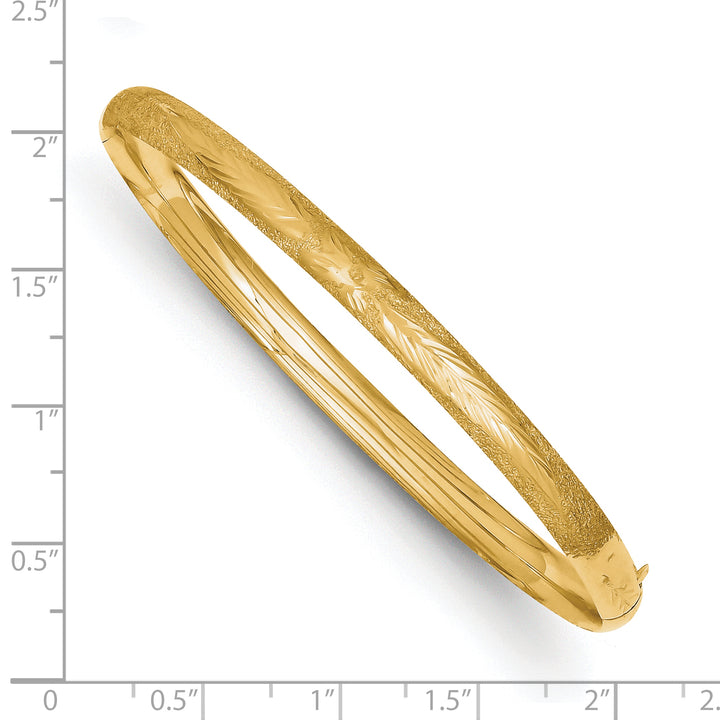 14k 3/16 Laser Cut Hinged Bangle Bracelet