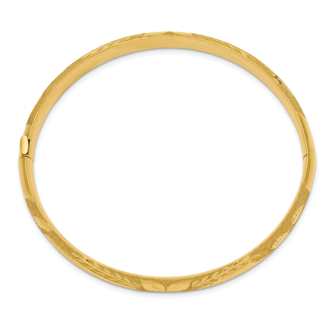 14k 5/16 Laser Cut Hinged Bangle Bracelet