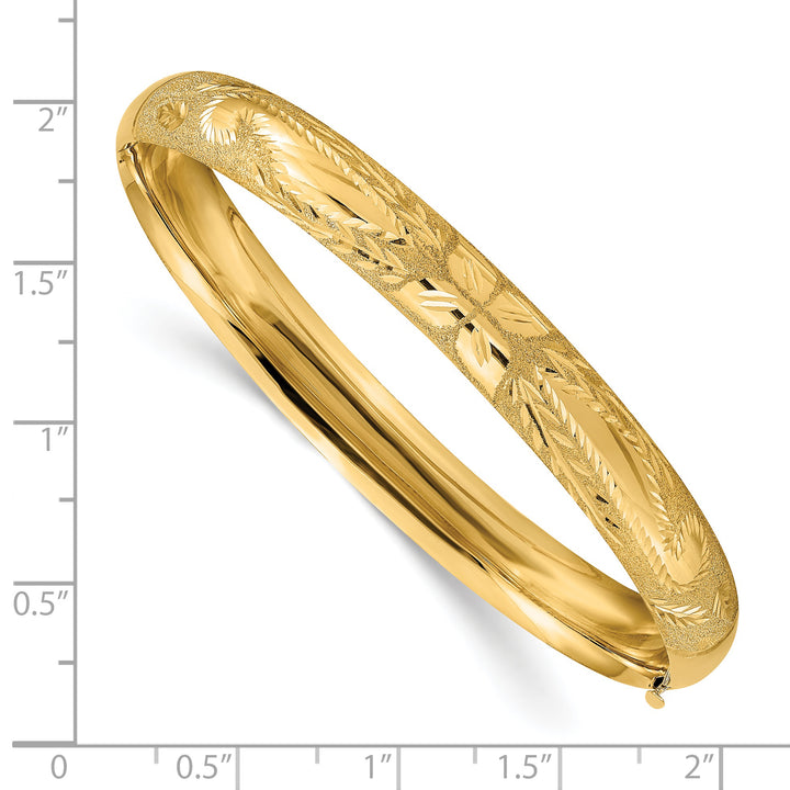 14k 5/16 Laser Cut Hinged Bangle Bracelet