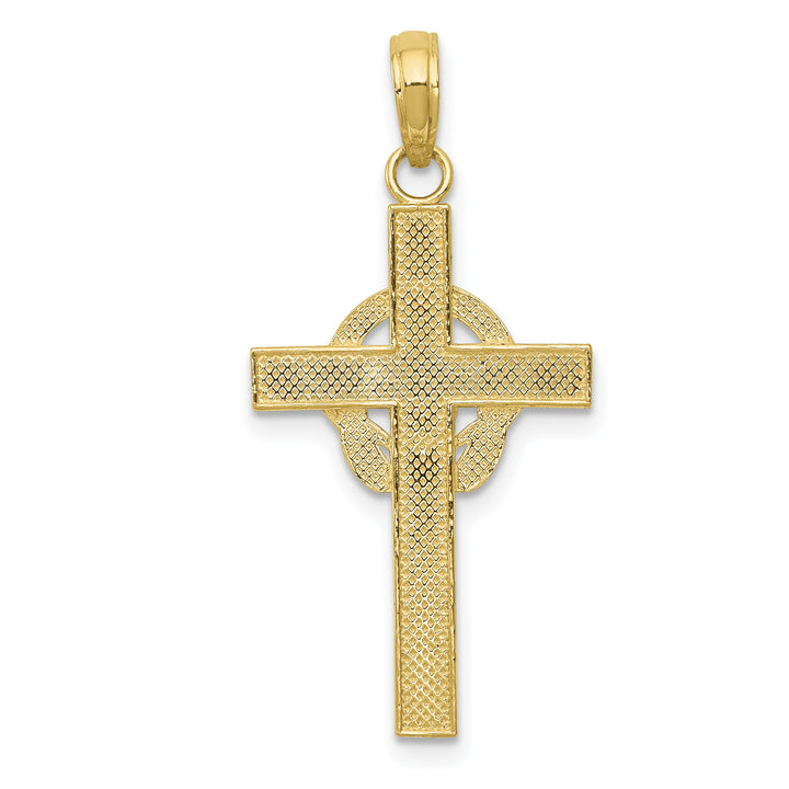 14k Polished Claddagh Cross Pendant