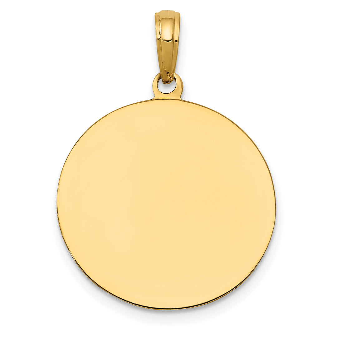 14k Saint Joseph Medal Pendant Polished and Satin-Solid