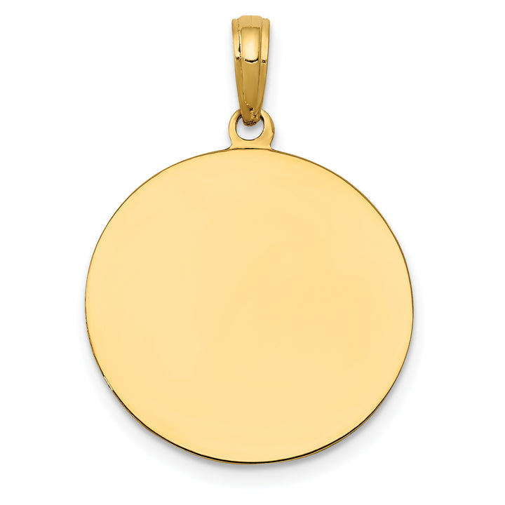 14k Saint Joseph Medal Pendant Polished and Satin-Solid