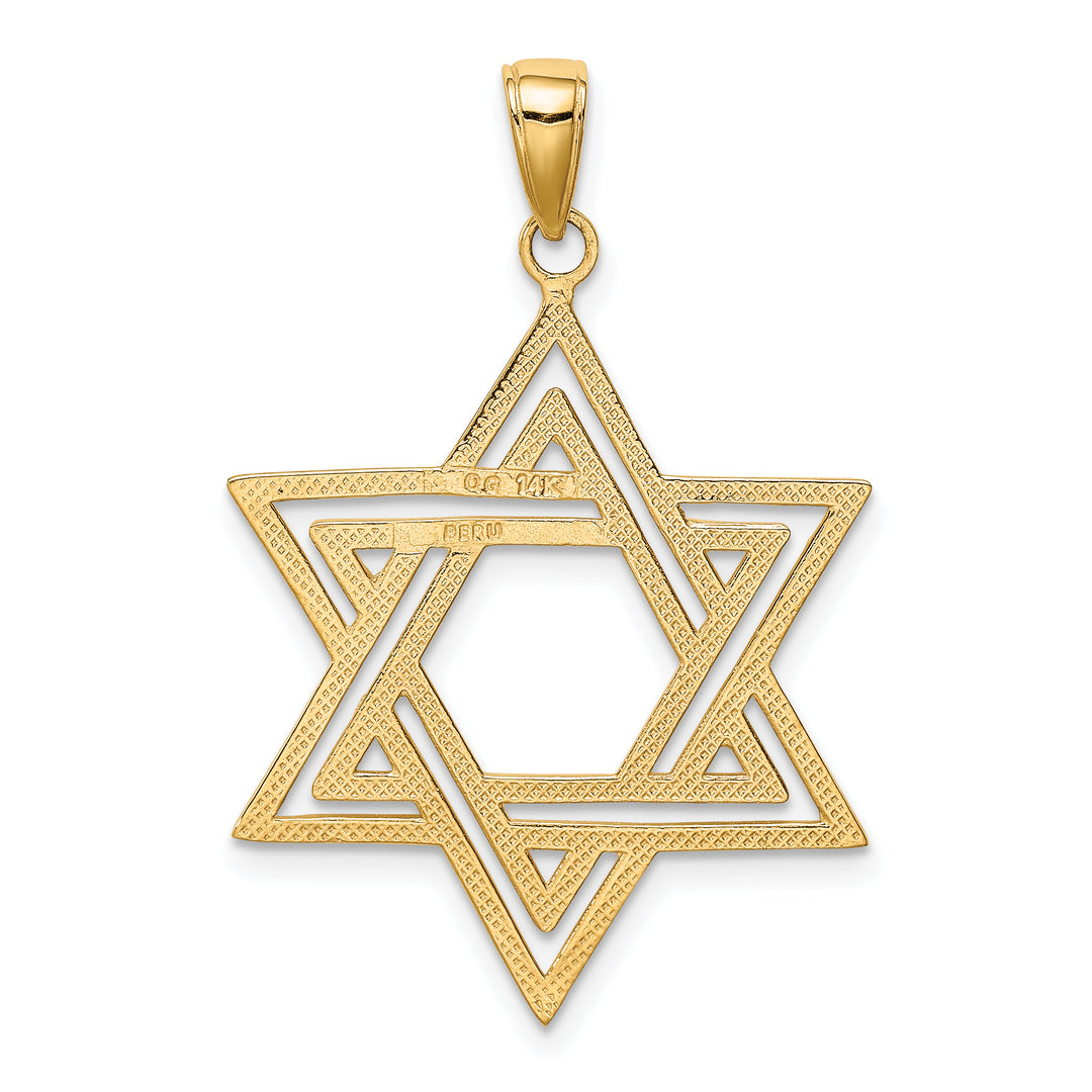 14k Solid Polished Star of David Charm