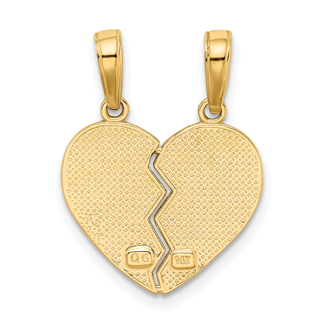 14k I LOVE YOU Break Apart Heart Charm