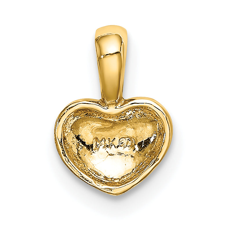 14K Polished Domed Heart Charm