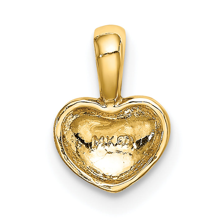 14K Polished Domed Heart Charm
