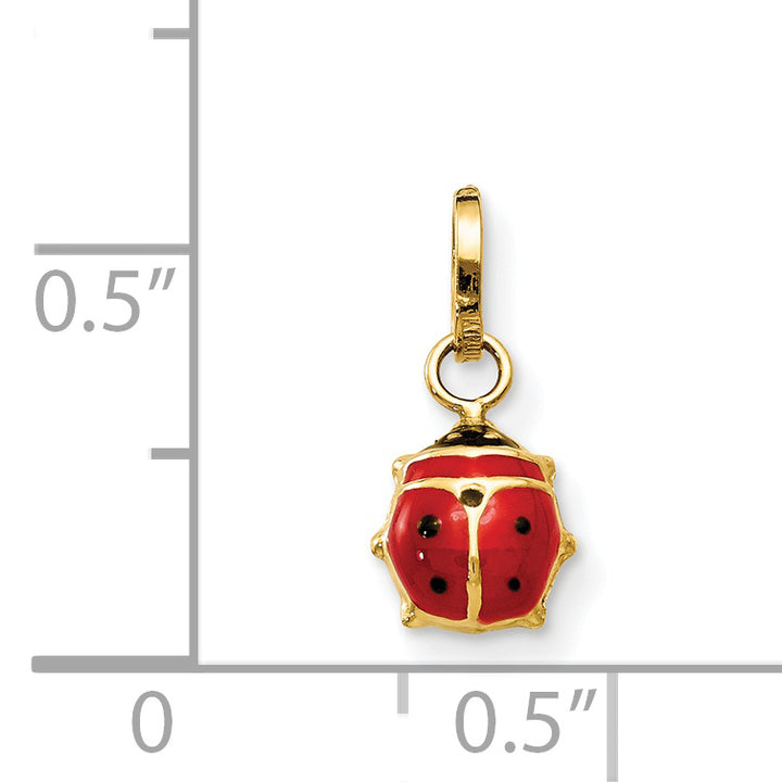 14k Enameled Ladybug Charm