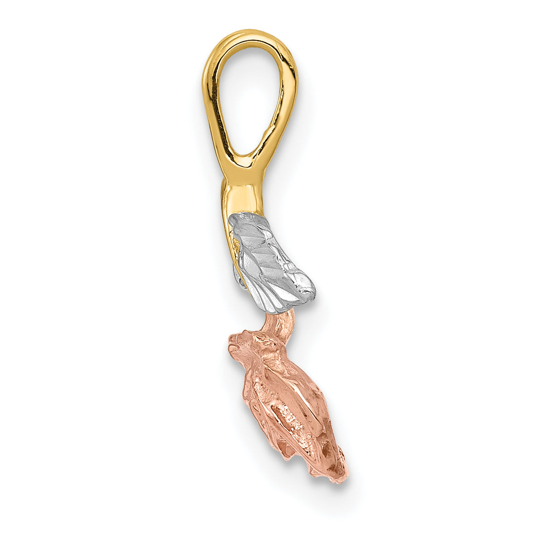 14ky w/White and Rose Rhodium Rose Chain Slide