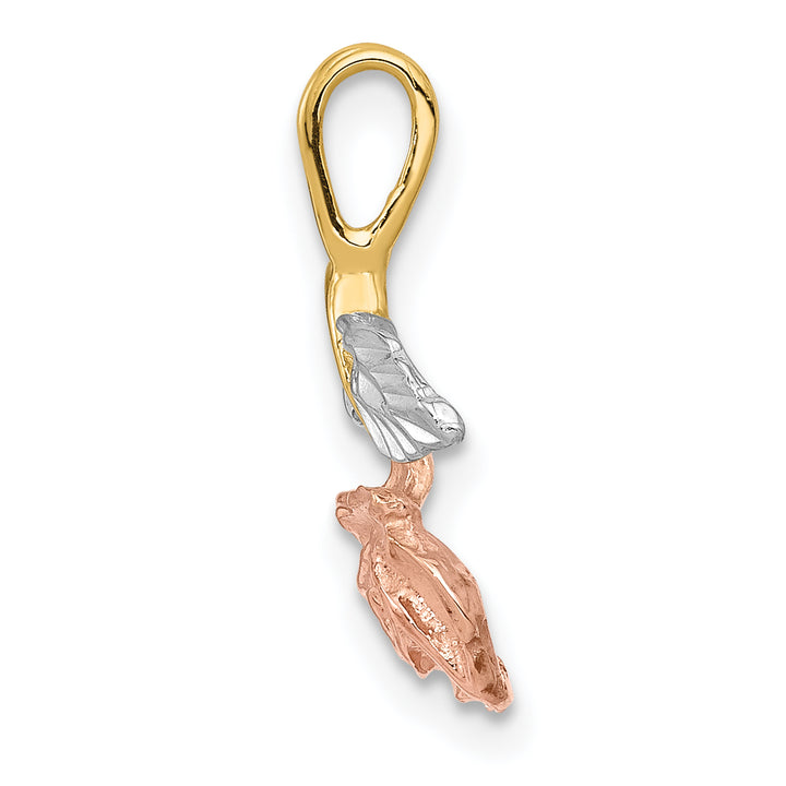 14ky w/White and Rose Rhodium Rose Chain Slide