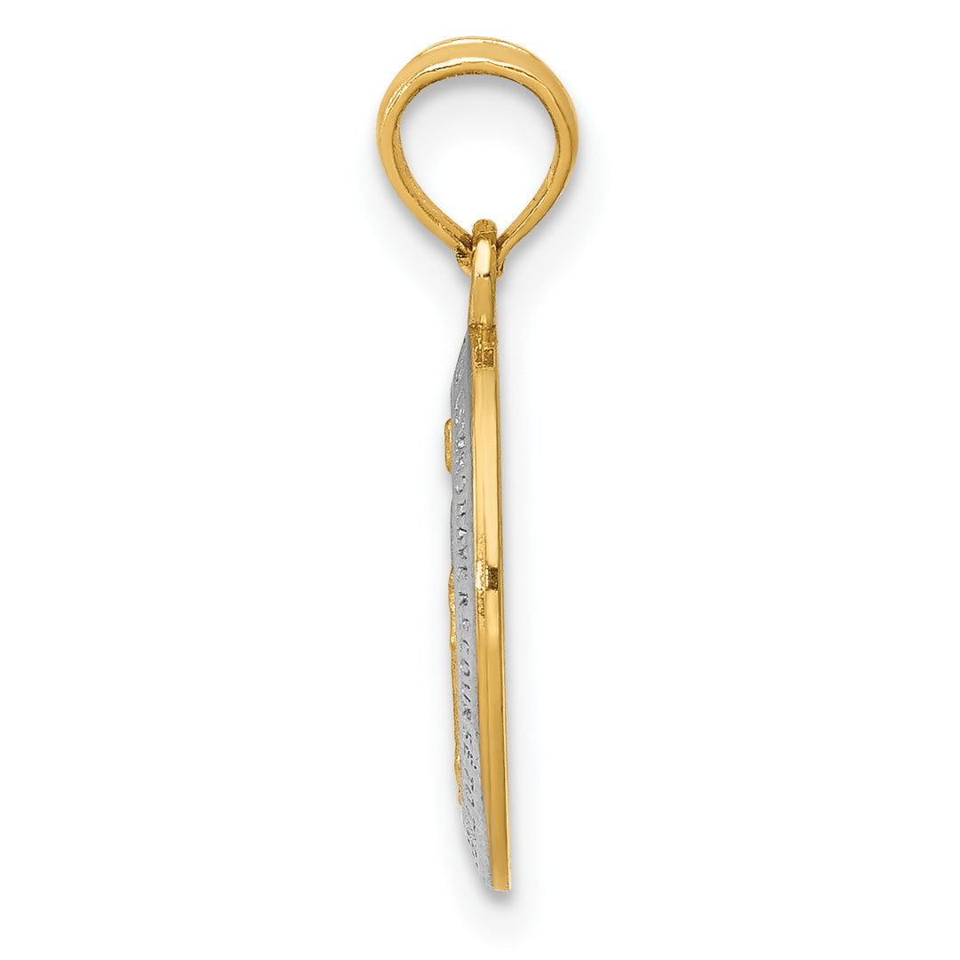 14k w/Rhodium Miraculous Medal Charm