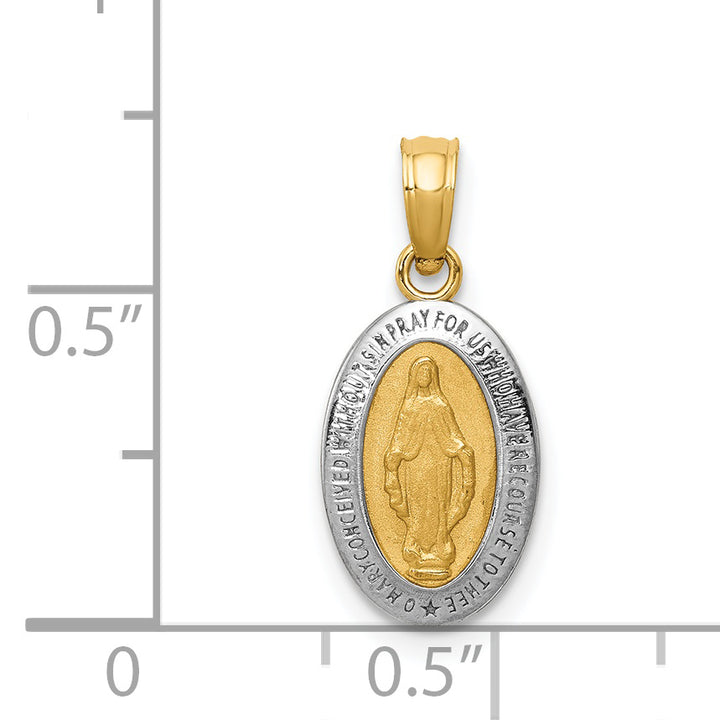 14k w/Rhodium Miraculous Medal Charm