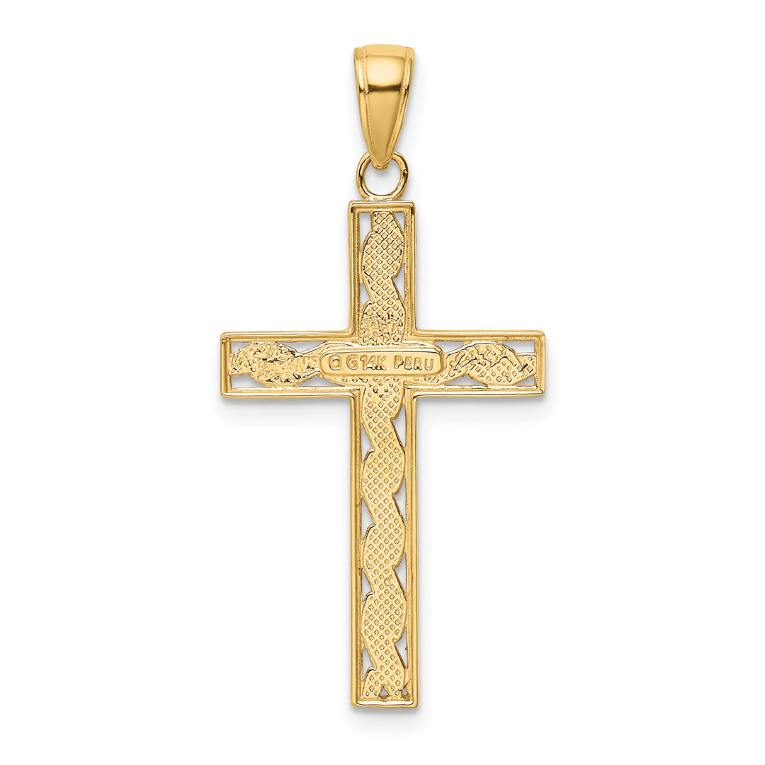 14k Rope Cross Pendant