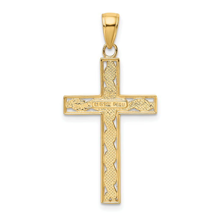14k Rope Cross Pendant