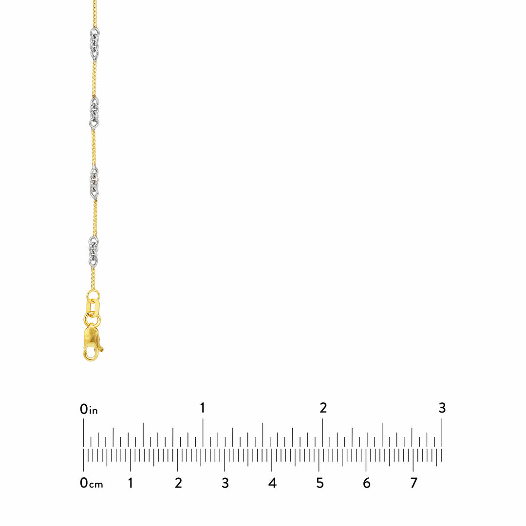 0.8mm Two-Tone Designer Twist Chain with Lobster Lock