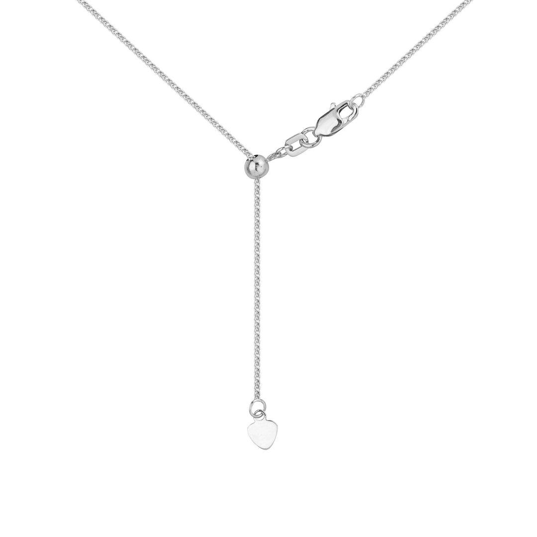 1.25mm Square Wheat Chain with Slider Bead