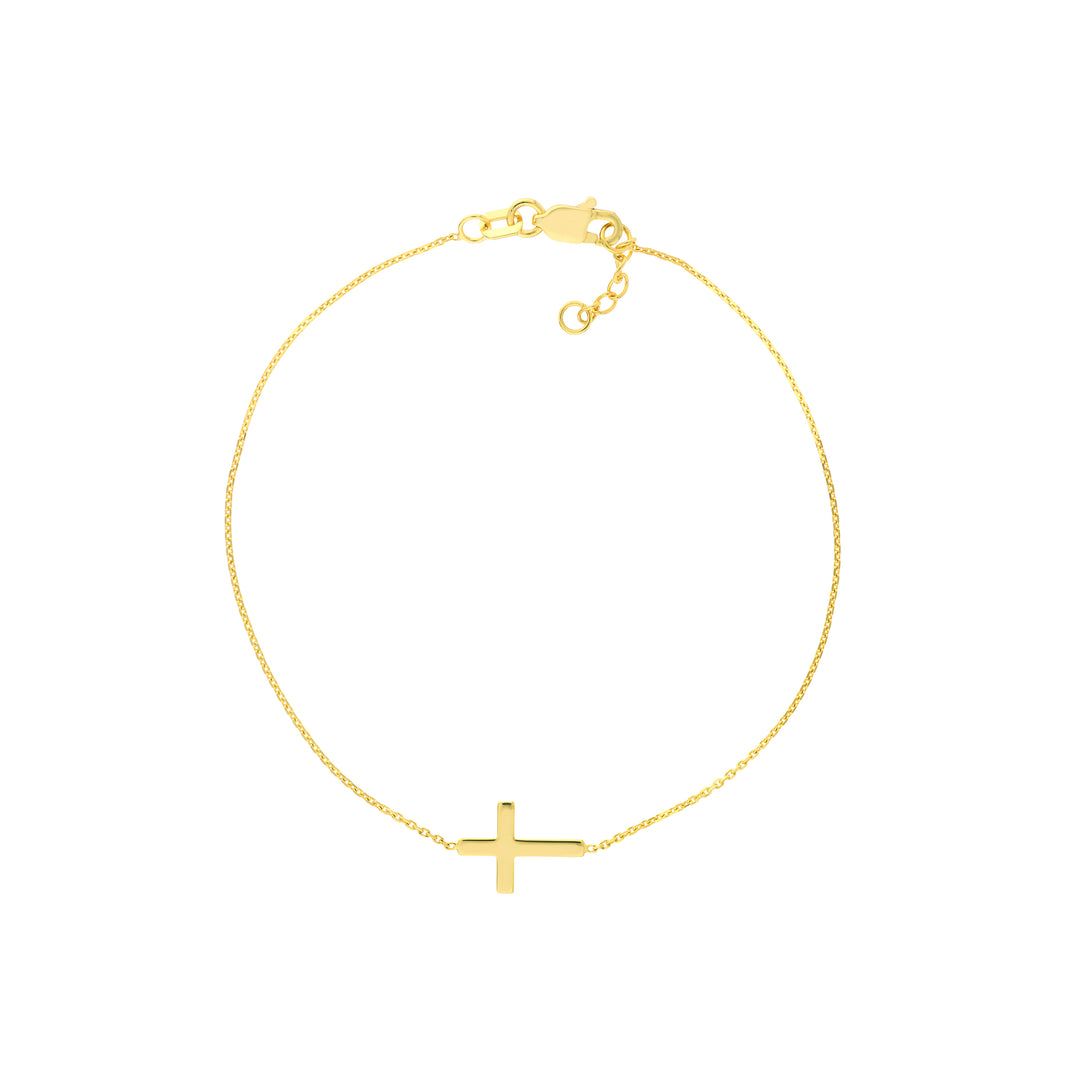 Sideways Mini Cross Adjustable Bracelet