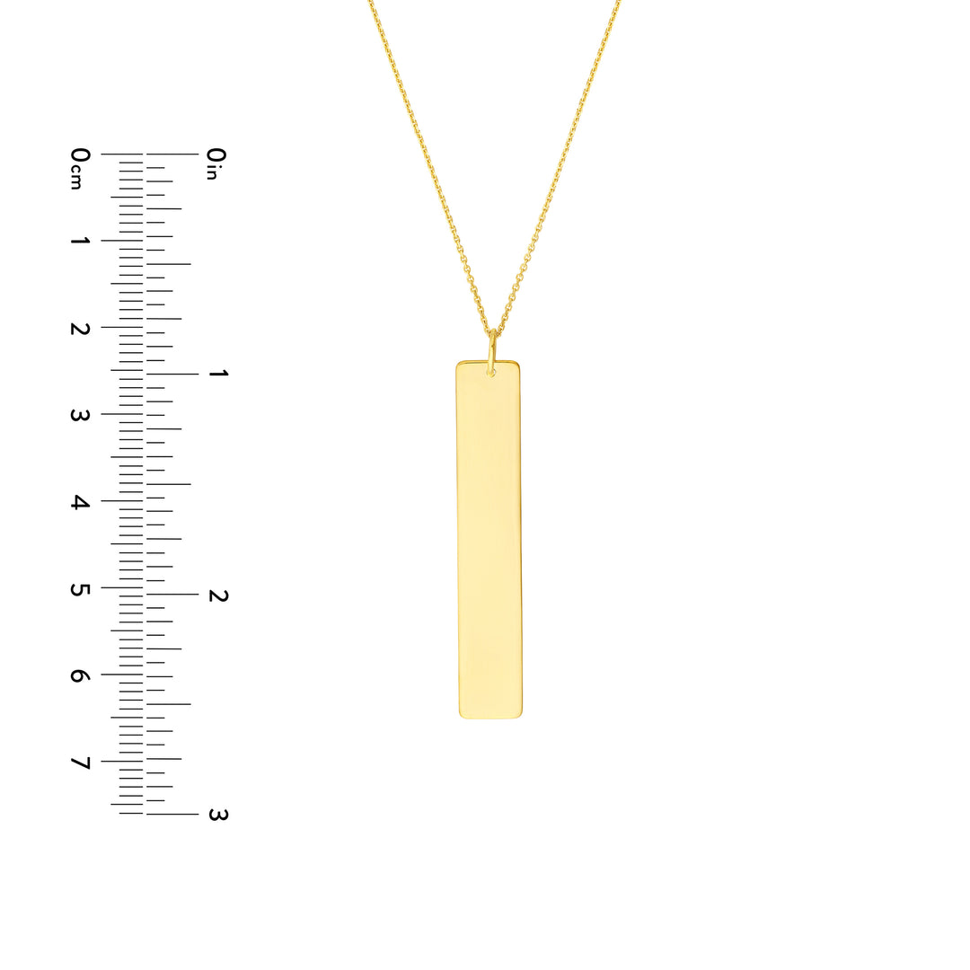 Vertical Engravable Bar Adj. Necklace