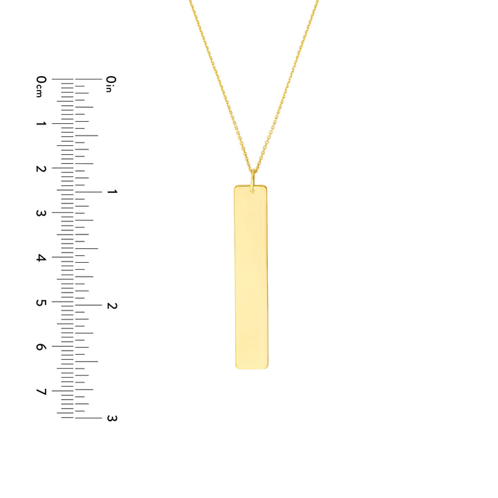 Vertical Engravable Bar Adj. Necklace