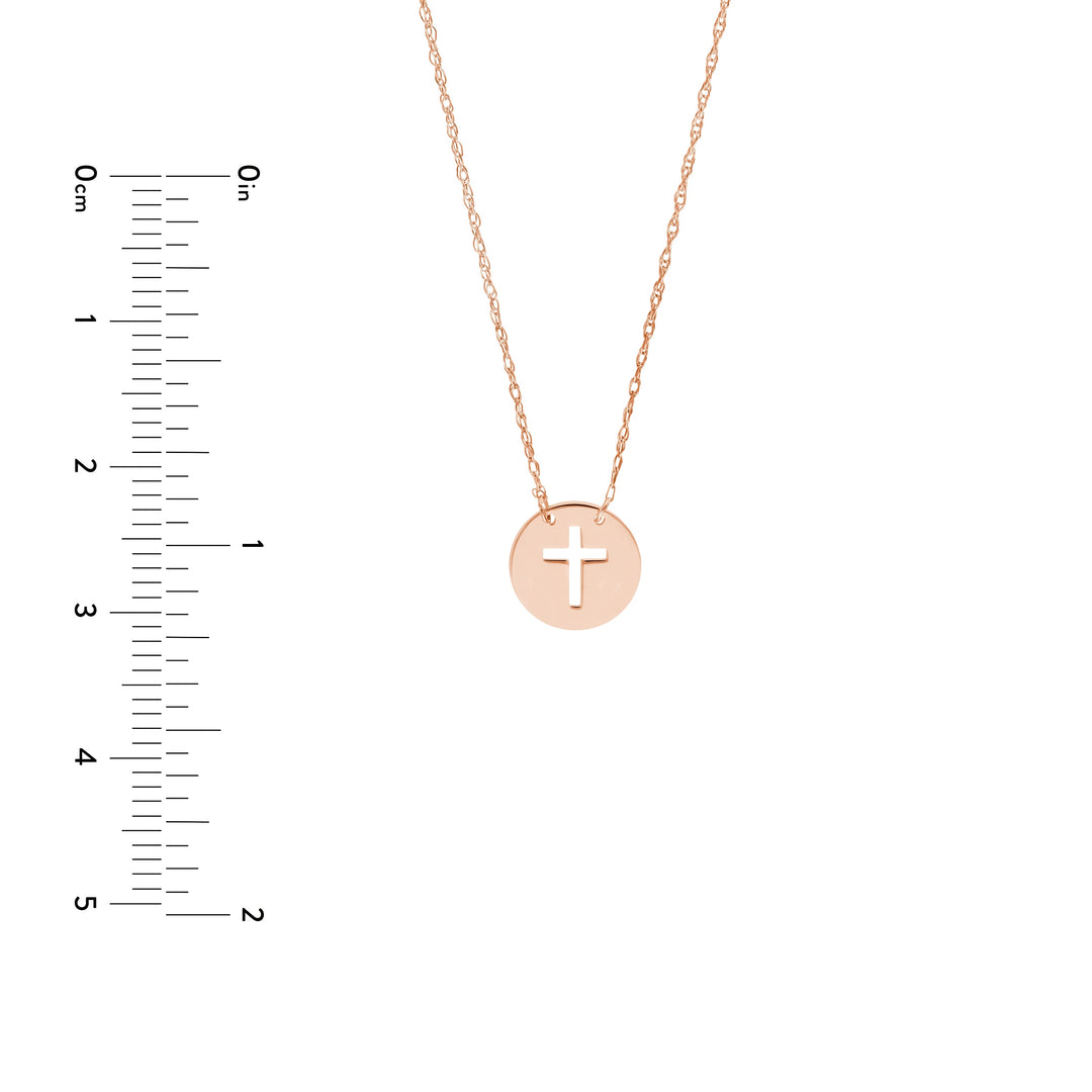 So You Cross Cutout Mini Disc Adj Necklace