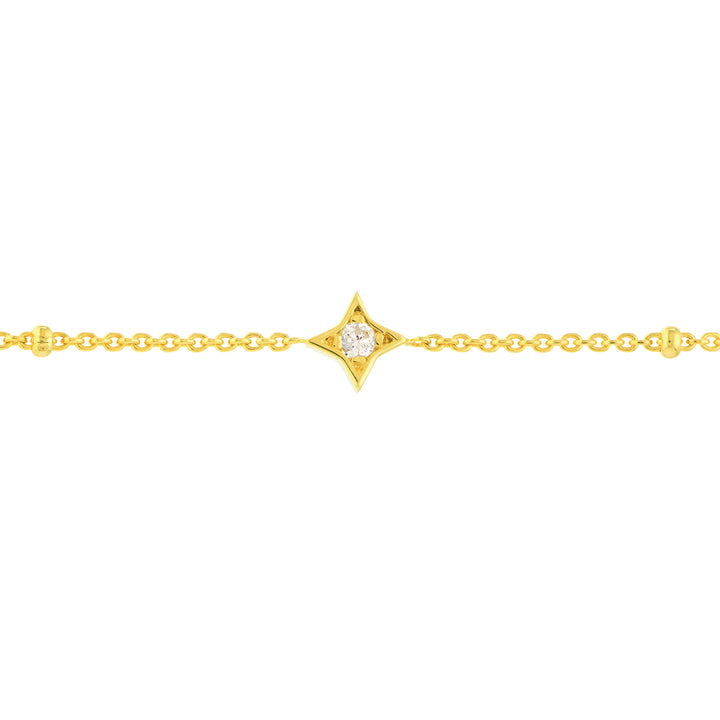 Diamond Star Bezels and Beads Bracelet