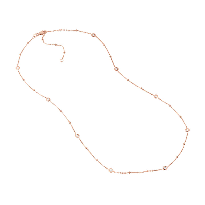 Diamond Bezels and Beads Necklace