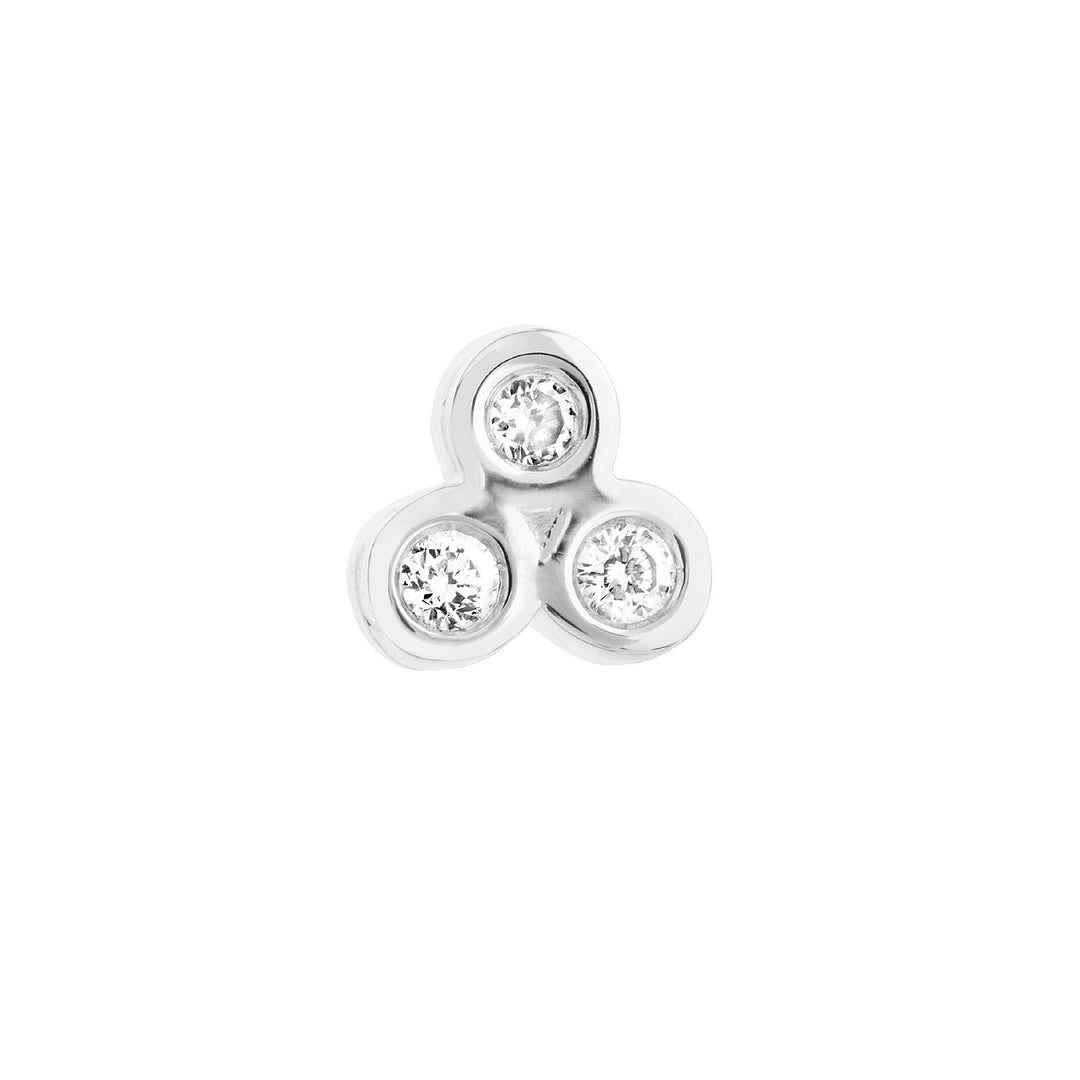 1/15tcw Diamond Trinity Stud Earrings