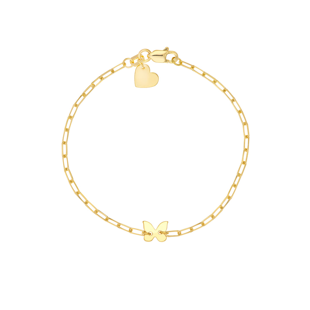 Kids Paper Clip Chain Bracelet with Butterfly