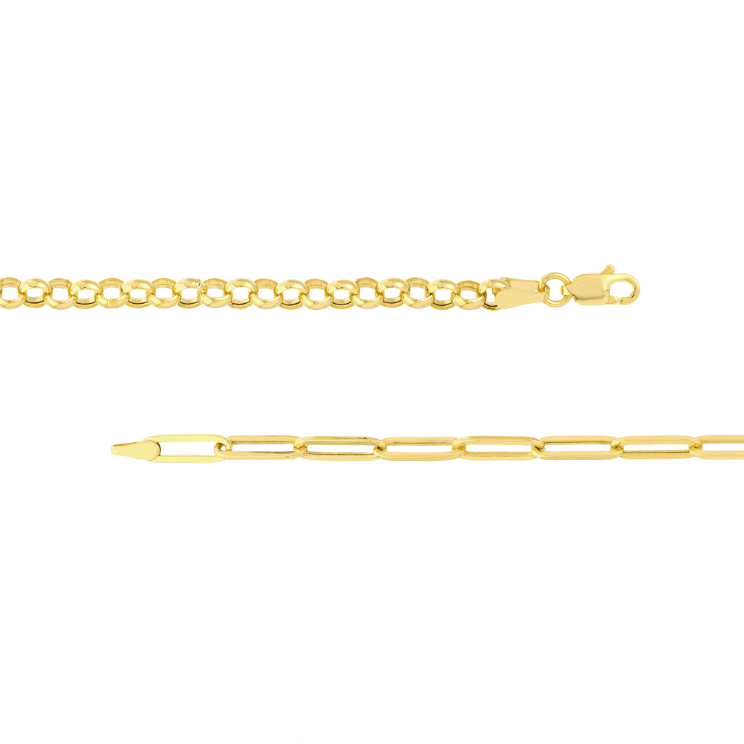 50/50 Paper Clip + Rolo Chain