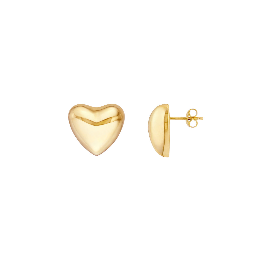 Puff Heart Polished Earrings