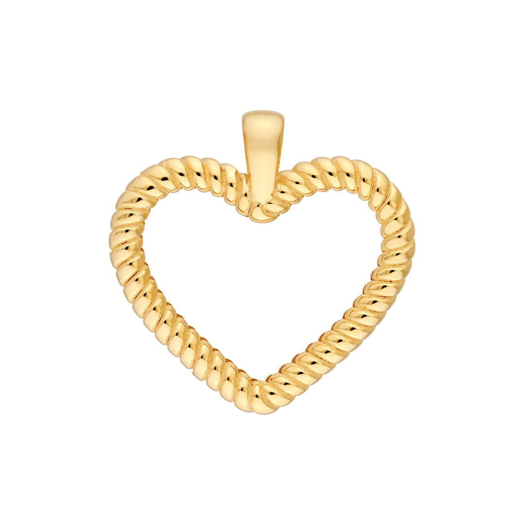 Twisted Rope Open Heart Pendant