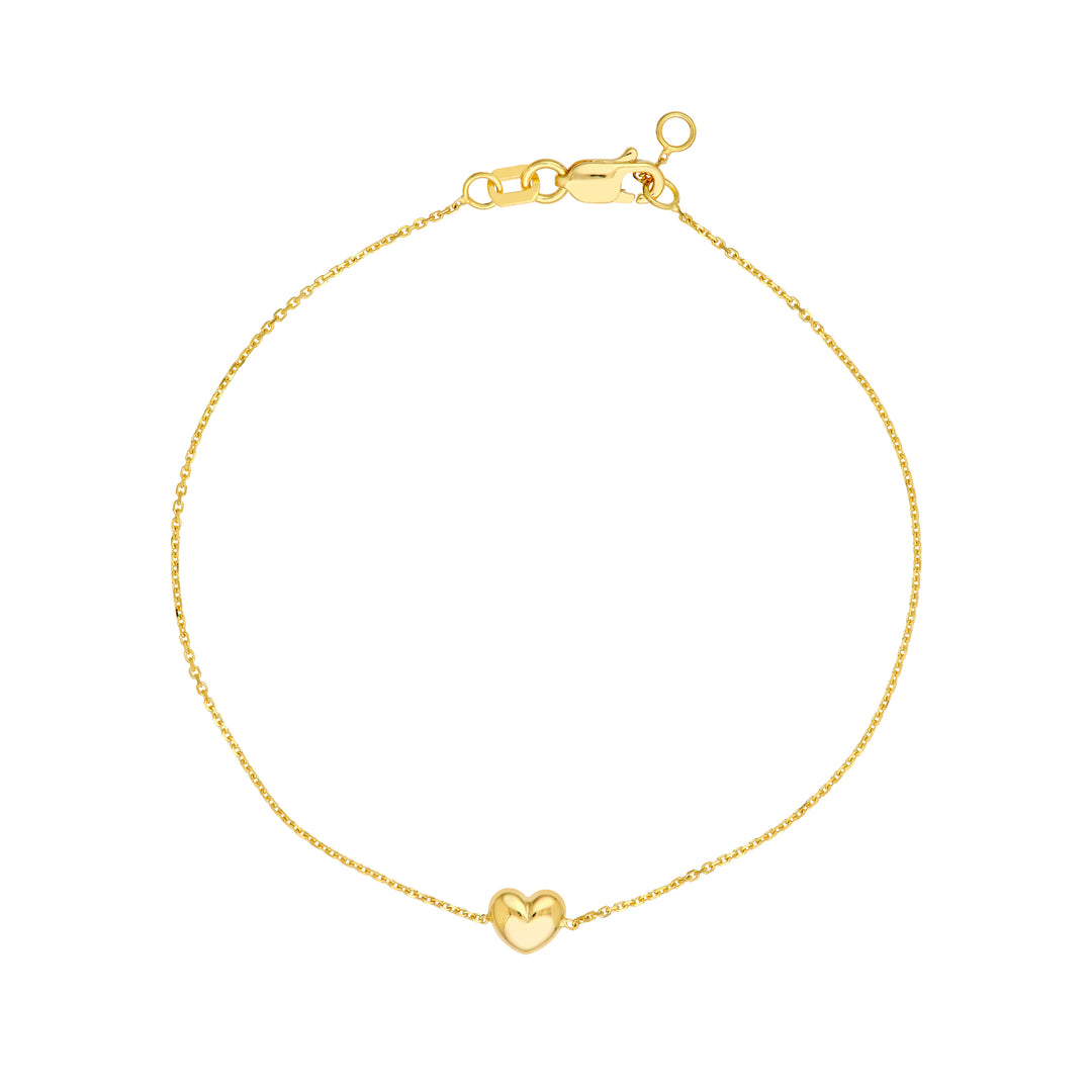 Puffy Heart Chain Bracelet