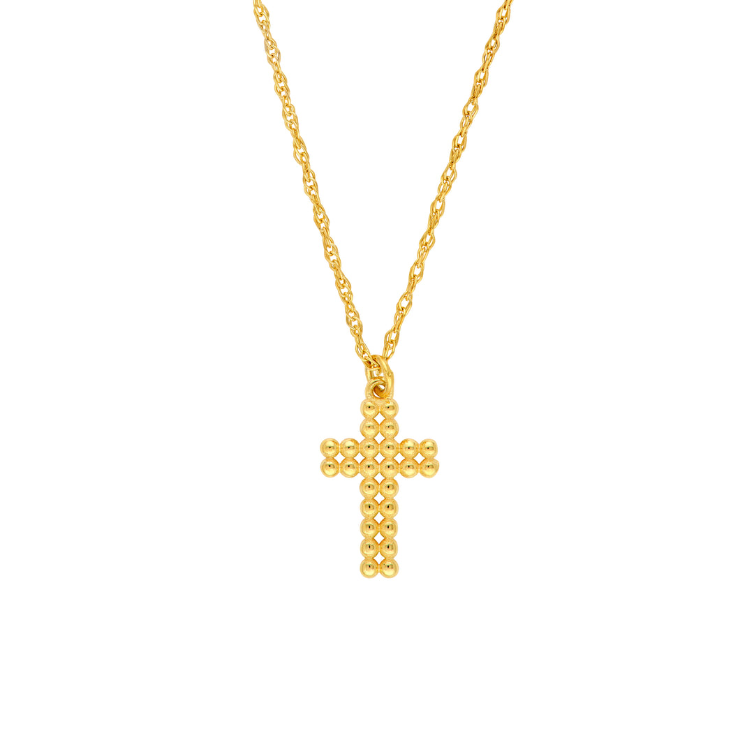 Puffy Beaded Cross Necklace