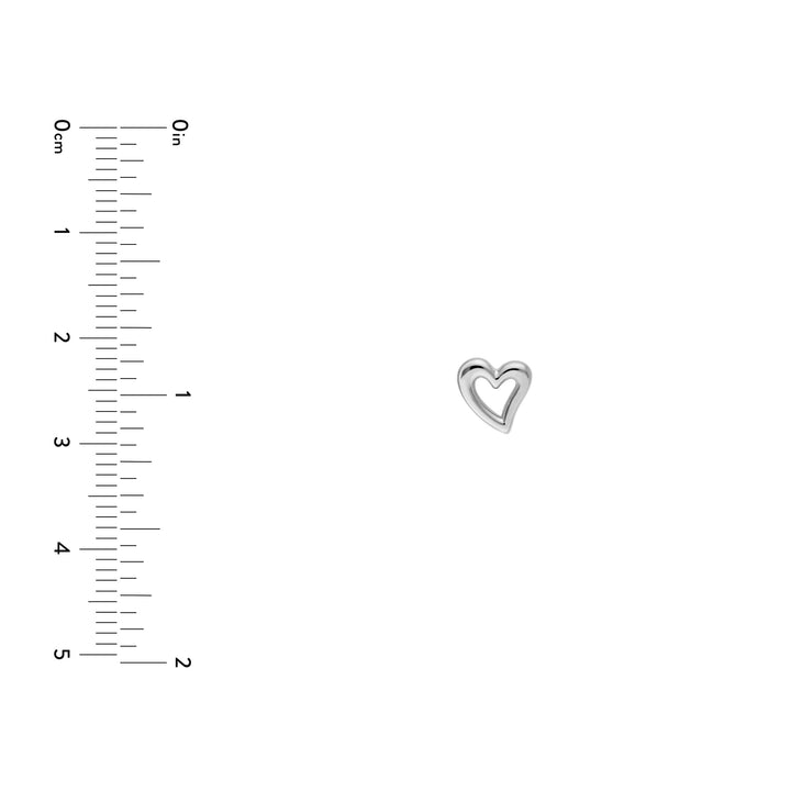 Small Open Heart Stud Earrings