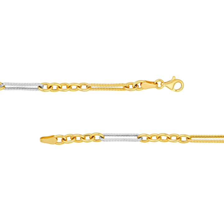 Two-Tone 5+1 Twist Link Necklace