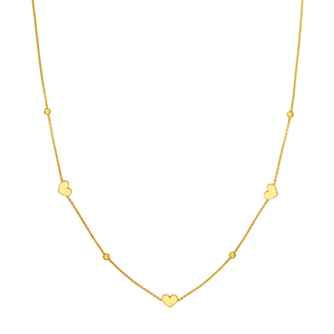 Heart and Bead Station Necklace