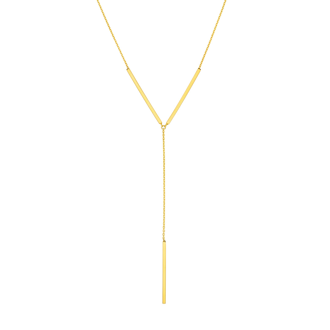 Bar Link and Cable Lariat Necklace